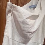 Antonio Melani Lindy Asymmetric One Shoulder Linen Midi Sheath Dress Ivory Sz 4 Photo 3