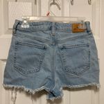 Hollister  Light Wash Distressed Ripped Raw Hem Ultra High Mom Denim Shorts Photo 8