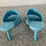 Antonio Melani Blue Mazie Leather Square Toe Heels Size 7 Photo 3