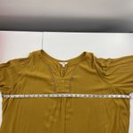 Terra & Sky 2X Peasant Top Crinkle Long Sleeve Woven Apple Juice Yellow Gold Photo 6
