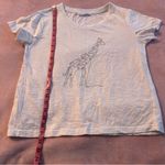 Jane and Delancey  white cotton t-shirt with silver beaded chain giraffe size S Photo 10