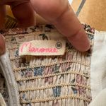 Maronie Anthropologie Mini Dress M Floral Tie Front Sweetheart Neck Ruffle hem Size M Photo 2