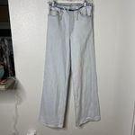 Levi's Women's Blue and White Jeans New Style Wide Leg Raw Waist Hem Size 26 Photo 1