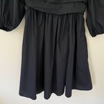 Abercrombie & Fitch Tall Emerson Cotton Poplin Puff Sleeve Mini Dress Black Photo 2