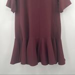French Connection Dress Maroon Swing Flutter Hem Burgundy Cocktail Size US6 Photo 6