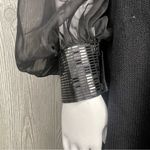 St. John Vintage  designer black knit dress sheer long sleeve and sequin detail 8 Photo 1