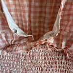 En Saison Caldera Shirred Gingham Vneck Barbie Peach Mini Dress S Orange Photo 13