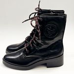 Sam & Libby  Black Faux Leather Combat Boots Size 8 Photo 4