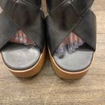 Lucky Brand Delaynee Platform Wedge Sandal Leather Slingback Black Size 9.5 Photo 3