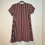 Discreet  Striped Short Sleeve T-Shirt Dress Photo 2