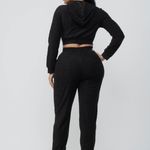 Black Cropped Sweatsuit Set Photo 1