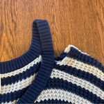 Hayden Navy & Gray Hi Lo Striped Long Sweater w/Cold Shoulder Detail Size L Photo 8