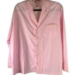 SKIMS  Sleep Shirt Women's M/M Pink Cotton Button Down Long Sleeve Pajama Top Photo 0