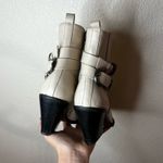 Topshop  Hadria Leather Cream Western Ankle Boots Pointed Toe Buckle Straps 39 Photo 4