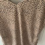 Tan Brown Black Leopard VNeck Leotard Bodysuit NWT Photo 2