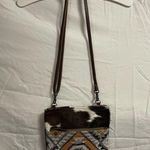 Myra Aztec Western Southwestern Hairon Leather Canvas Crossbody Bag Purse NWOT Orange Photo 4