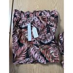 New Women’s Jane Delancey Palm Tree 🌴 Leaves Tropical Print Shorts Linen Medium Brown Photo 3