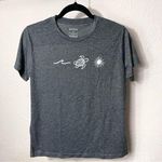 SheIn  Gray Graphic Tee with Turtle and Sun Design Photo 0