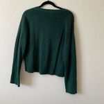FOR THE REPUBLIC  Women's Forest Green V Neck Ribbed Sweater L Large Photo 6