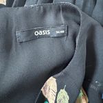 Oasis  Multicolored Leaf Print 3/4 Sleeve Pleated Knee Length Dress Photo 6