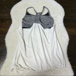 Fabletics White and Gray Built-In Bra Mesh Back Tank Photo 5