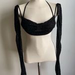 Oh Polly NWT Black Beaded Cowl Neck Crop Top Clubwear Festival La Desirade 6 Photo 1