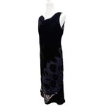 VTG 90S Y2K Evan Picone Burnout Velvet Cowl Maxi Dress Dark Romantic Gothic Vamp Black Photo 2