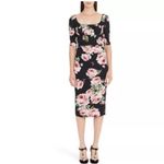 Dolce & Gabbana New  Black Floral Midi Dress Photo 1