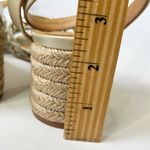 Paloma Barcelo Woven Espadrille Sandals Size 37 Gold Leather Block Heel Spain Tan Photo 11