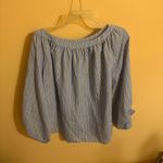 Smythe Balloon Sleeve Blouse in Blue Shirting Stripe Size M Photo 5