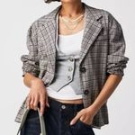 We The Free Plaid Blazer Cali Large Womens - Black and Gray Photo 1