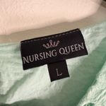 Nursing Queen Mint Green Eyelet Midi Dress Size L Cotton Tiered Ruffle Sleeve Size L Photo 3