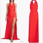 STAUD NWOT  Julius halter thigh slit red rose Maxi Dress sz S Photo 2