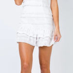 Princess Polly  Molina White Mini Dress with Fringe Detail US Size 2 Photo 0