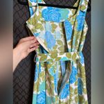 1950’s vintage Mode O’Day Blue and Green Floral Day Dress Photo 7