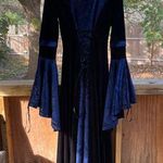 Victorian Choice Women's Black And Blue Velvet Medieval Dress Size L Size L Photo 0
