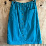 Eddie Bauer Vintage Snap Front Teal Cargo Skirt Sz M Photo 0