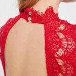 Francesca's Francesca’s Red Lace Halter Neck Sleeveless Cocktail Mini Party Dress, EUC, Med Photo 1