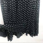 Polka Dot Sleeveless Ruffle Hem Tank Dress Size Medium Black Photo 5