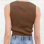 Brandy Melville John Galt Scarlett Tank Top Sweater Vest Brown Ribbed Photo 1