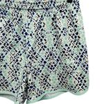 Zelos Tulip Hem Geometric Print Soft Knit High Waisted Athletic Workout Shorts Photo 2