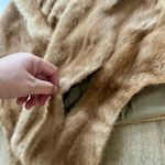 Luxury Mink Fur Pocket Wrap Shrug Shawl Stole Cape Mobwife Coat, Party, Wedding Tan Photo 4