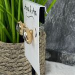 Anna & Ava  Dark Gray Rhinestone Stud Earrings Fashion Gold Tone Photo 1