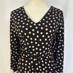 Metaphor  Polka Dot Midi Dress Womens Size Large 3/4‎ Sleeves Stretch Formal Photo 1