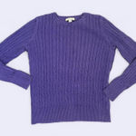 st. john's bay St. John’s Bay Women’s Size M Purple Cable‎ Knit Long Sleeve Classic Sweater Photo 0