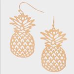 New Womens Girls Golden Pineapple Drop Earrings Gold Photo 0
