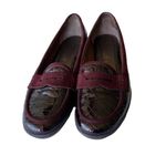 Aquatalia  By Marvin K Burgundy Red Croc Embossed Penny Loafer Size 7.5 Photo 4