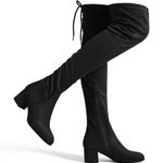 Dream Paris NWOT Dream Pairs Black Laurence Over-the-knee Chunky Heel Boots, Size 6.5 Photo 0