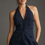 Maeve Anthropologie  Linen Blend Halter Vest Photo 0