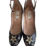 VALENTINO Tango Star 100 Sequined Ankle Strap Heels Size 37 / US 7 Silver Photo 3